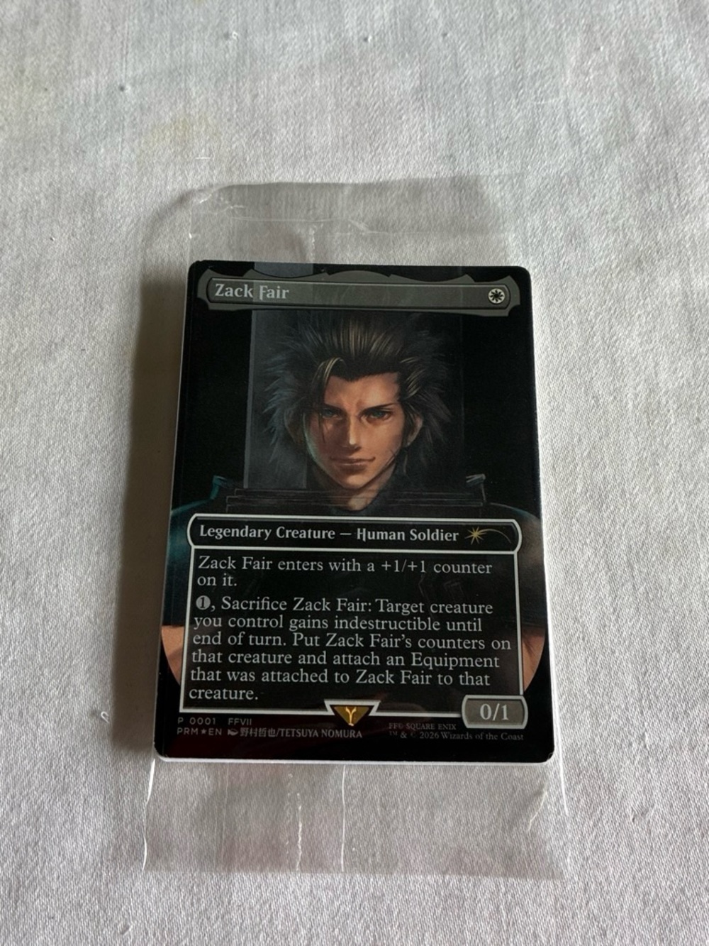 Hasbro Black and Gray Zack Fair Portrait Trading Card